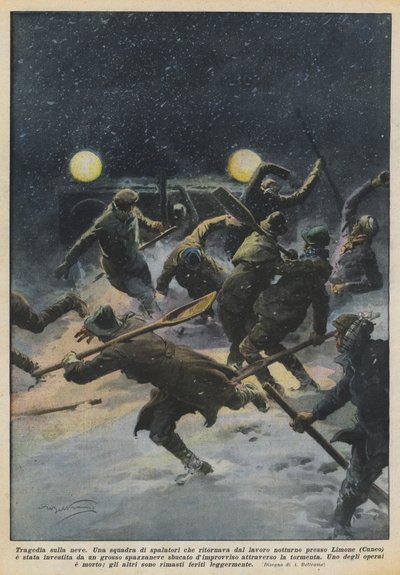 悲剧在雪地上 作者 Achille Beltrame