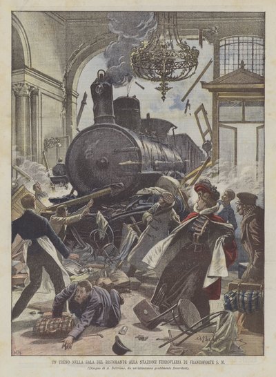 在法兰克福SM火车站的餐馆大厅的一列火车 作者 Achille Beltrame