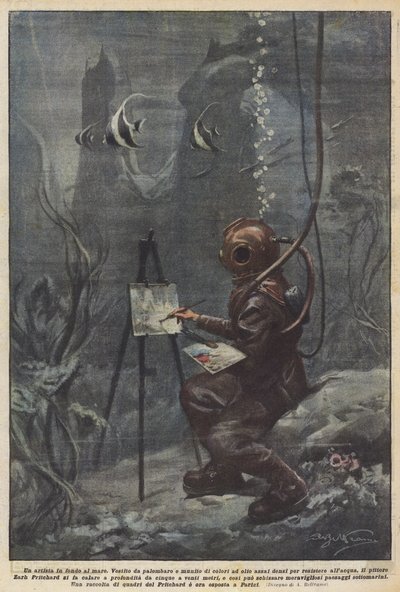 位于海底的艺术家 作者 Achille Beltrame