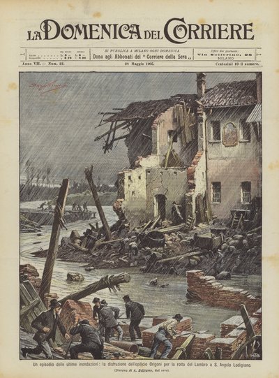 最新洪水的一集，兰布罗路线的Origoni建筑遭到破坏？ 作者 Achille Beltrame