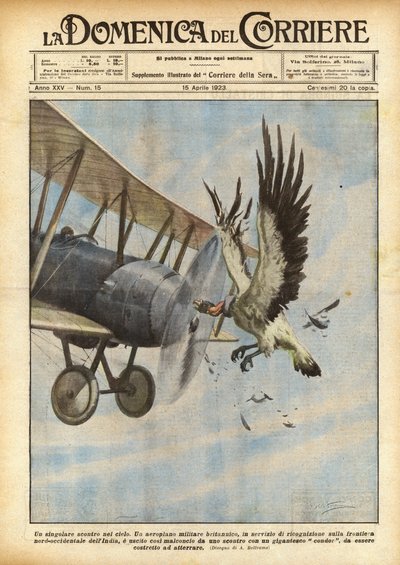 天空中的奇异战斗 作者 Achille Beltrame