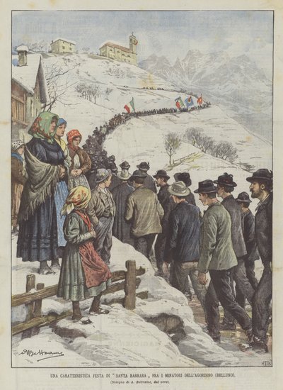 矿工中的圣巴巴拉特色盛宴DellAgordino（贝卢诺） 作者 Achille Beltrame