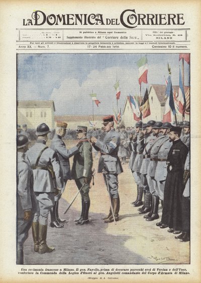 在米兰举行的法国仪式 作者 Achille Beltrame