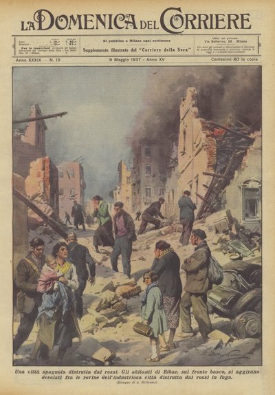 被红色摧毁的西班牙城市 作者 Achille Beltrame