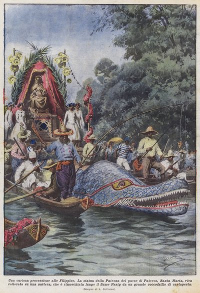 对菲律宾的好奇游行 作者 Achille Beltrame