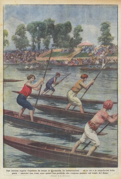 德国女性举办的一场奇妙的帆船赛 作者 Achille Beltrame