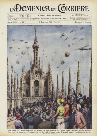 轰炸米兰的一幕 作者 Achille Beltrame
