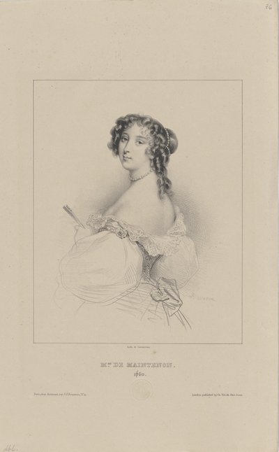 弗朗索瓦·杜比涅（FrançoisedAubigné），侯爵夫人（Marquise de Maintenon）1635-1719，1830-1840年代。 作者 阿基尔·德维里亚