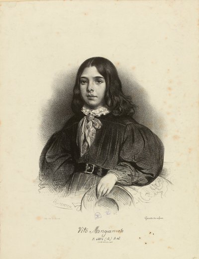 Vito Mangiamele 1827-1897的肖像，1839年。 作者 阿基尔·德维里亚