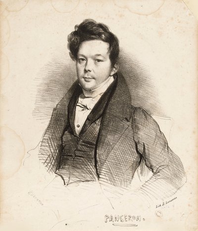 作曲家奥古斯特-马蒂厄-潘瑟隆1796-1859年的肖像，1832年。 作者 Achille Devéria