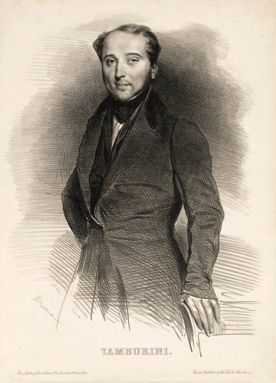 歌剧歌手安东尼奥-坦布里尼的肖像，1800-1876年，1833年。 作者 阿基尔·德维里亚