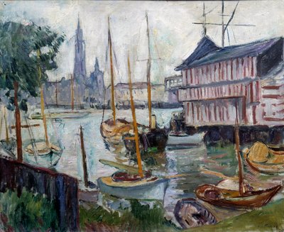 有渔船的池塘 阿奇尔-埃米尔（Achille-Emile）的画作 Othon Friesz（1879-1949） 20 世纪 勒阿弗尔，美术博物馆 作者 阿喀琉斯·埃米尔·奥顿·弗里斯