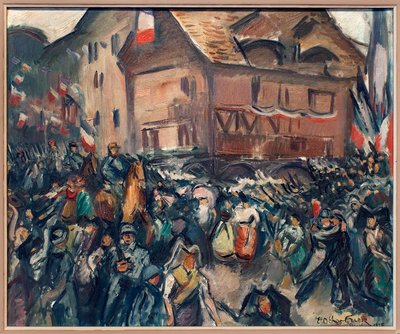 1918 年 11 月 22 日，法国军队进入斯特拉斯堡（法国下莱茵省）。埃米尔·奥托·弗里斯 (Emile Othon Friesz，1879-1949 年) 绘画，布面油画 作者 Achille Emile Othon Friesz