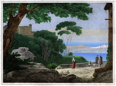 Lake Albano. (engraving, ca. 1820) 作者 阿喀琉斯埃特纳火山