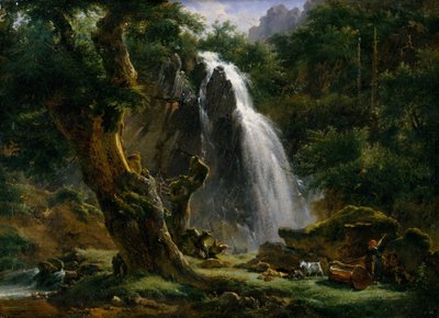 1818年在蒙特多尔的瀑布。 作者 阿喀琉斯埃特纳火山