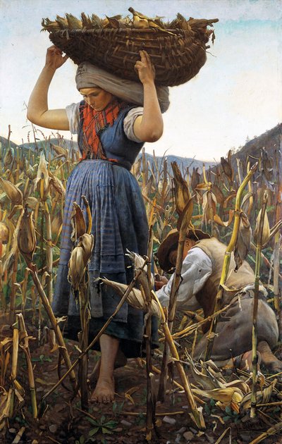 玉米收获 玉米收获，1881年。 作者 阿基里·格里森蒂（Achille Glisenti）