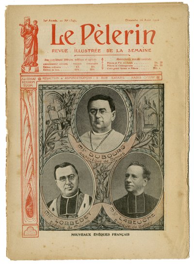 Achille Lemot (1846-1909)为《Le Pelerin》杂志封面所作的插图，2006年8月26日 - New English Eveques - Religion Faith, Catholic Catholicism - Eveques 作者 阿基里·莱莫特（Achille Lemot）