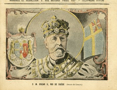 Achille Lemot (1846-1909)在Le Pelerin的插图，02/07/05 - 瑞典国王奥斯卡二世陛下 - 君主政体，瑞典 - 奥斯卡二世 作者 阿基里·莱莫特（Achille Lemot）