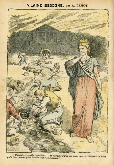2004年6月26日《Le Pelerin》中的阿奇尔-莱莫特（1846-1909）的插图--维莱恩的作品--共和国的共和国，宗教信仰，银器，议院的自行车，高楼大厦--玛丽安，法国（Allegorie de）--洗涤/洗衣房 作者 阿基里·莱莫特（Achille Lemot）