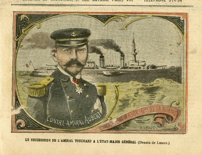 Achille Lemot (1846-1909)在Le Pelerin的插图，27/08/05 - Touchard上将在总参谋部的继任者 - Armee, Marine Marine Balneaire, Staff, Warships - Admiral上将, Aubert Marie Jacques Charles (1848-1915), Touchard Philippe (18 作者 阿基里·莱莫特（Achille Lemot）