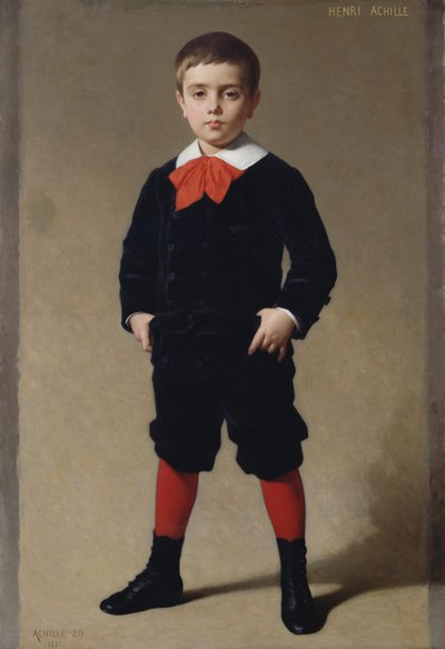 亨利·阿奇尔的肖像，艺术家的儿子，1881年 作者 阿基里·佐（Achille Zo）