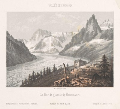 Mer-de-Glace 冰川上的 Le Chapeau 景观 Le Chapeau（物体上的标题） 夏蒙尼勃朗峰的记忆（系列标题） 勃朗峰博物馆（物品上的系列标题） 作者 弗朗索瓦·路易斯·卡蒂尔