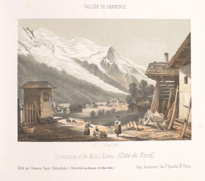 Zicht op de vallei van Chamonix van van van vaaf de pas Les Montées
霞慕尼山谷的入口（物品上的标题）
Herinnering aan Chamonix-Mont-Blanc（系列标题）
布朗山博物馆（文物上的系列名称） 作者 弗朗索瓦·路易斯·卡蒂尔
