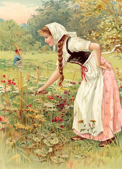 Hop-o-My-Thumb和Serving-Maid（chromolitho） 作者 艾达丹尼斯