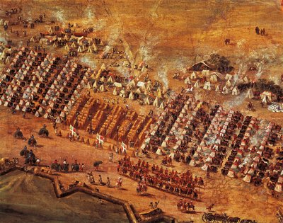 马斯特里赫特之围，细节来自亚当-范德默伦的作品 作者 亚当·弗兰斯·范·德·穆伦