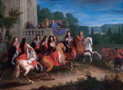 科尔伯特家族，c.1680-83（布面油画） 作者 亚当·弗兰斯·范·德·穆伦