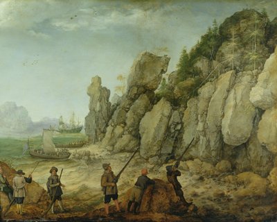 野山羊狩猎细节在海岸的，1620 作者 亚当·威拉特斯