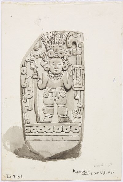 帕潘特拉的石雕（水彩画 作者 阿黛拉·布雷顿（Adela Breton）