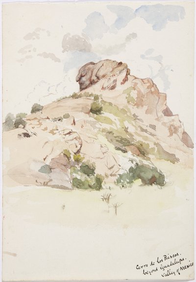 View - Cerro de los Riscos, beyond Guadalupe, Mexico (watercolor) 作者 阿黛拉·布雷顿（Adela Breton）