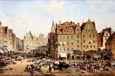 弗罗茨瓦夫的市场 作者 阿德尔伯特·沃尔夫（Adelbert Wolfl）