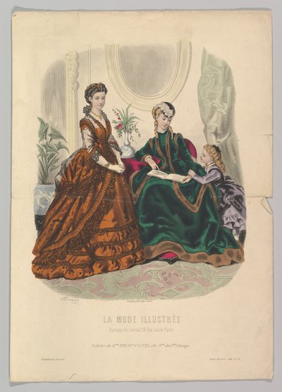 第51号，来自La Mode Illustrée，1869年。 作者 阿黛尔·安娜伊斯·科林