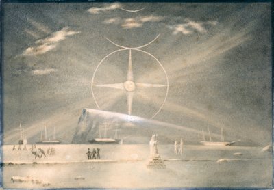 Para Selance 或北极之月，约 1850-51 年（水彩画） 作者 佩勒姆·奥尔德里奇海军上将
