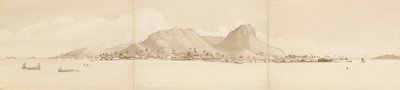 1849 年 9 月 1 日，赖阿特阿岛全景。塔哈右侧[社会群岛]