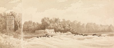 巴拿马老城遗址上的废塔，1670 年被海盗摩根摧毁，1850 年 3 月。 作者 海军上将爱德华·根尼斯·范肖爵士