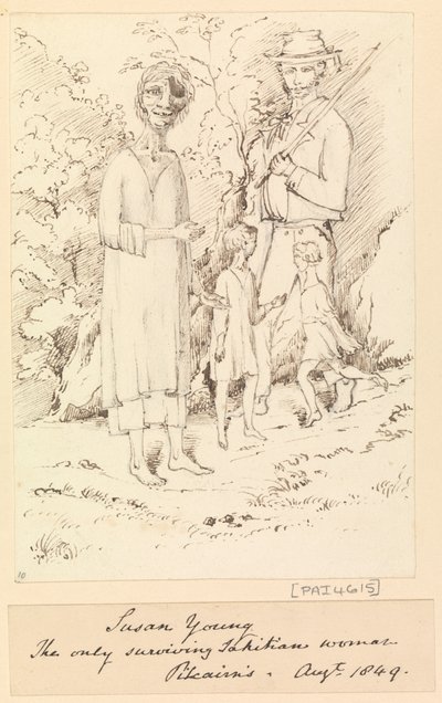 苏珊-杨，唯一幸存的塔希提妇女，皮特凯恩[岛]，1849 年 8 月 作者 海军上将爱德华·根尼斯·范肖爵士