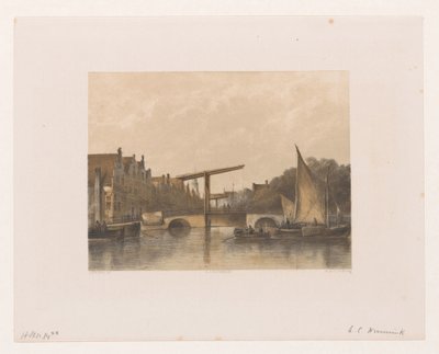 兹瓦恩堡瓦尔 (Zwanenburgwal) 景观 作者 荷兰皇家 Steendrukkerij van CW Mieling