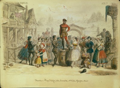 C. Pugni创作的芭蕾舞剧《 La Esmeralda》的舞台设计，1849年 作者 阿道夫·查理曼