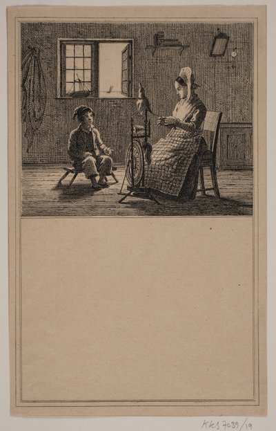 母与子收录于 Chr. Winther 和 M. Rørbye，"25 Billeder for små børn"，第 18 号。 作者 阿道夫·基滕多夫