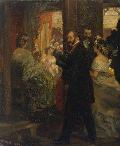 在歌剧院，1862年（纸上装油纸） 作者 阿道夫门泽尔