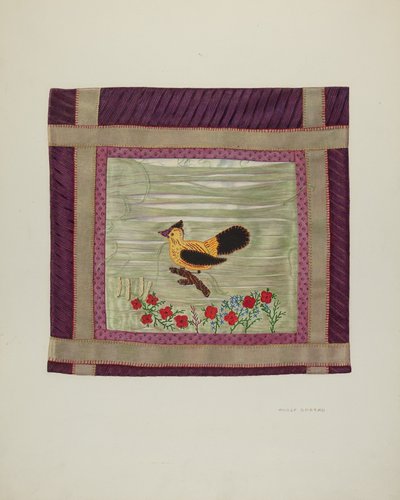 嵌花盖毯细节，1941年。 作者 阿道夫·奥普斯塔德