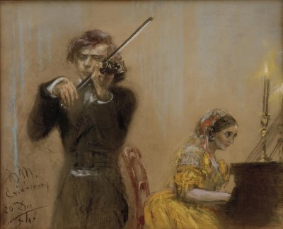 克拉拉·舒曼（Clara Schumann）和约瑟夫·约阿希姆（Joseph Joachim）创作音乐 作者 阿道夫门泽尔