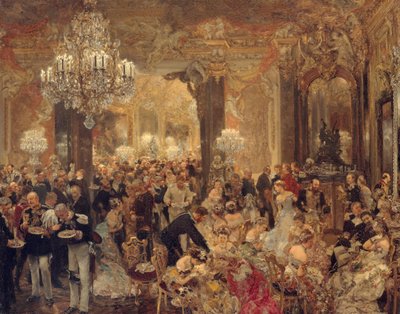 宴会上的晚餐，1878年 作者 阿道夫门泽尔