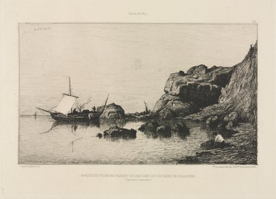 打电话给港口的渔船在科利乌尔的岩石，1878年。 作者 阿道夫·阿皮安