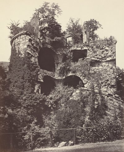 爆炸的塔楼，海德堡城堡，约1865年。 作者 阿道夫·布劳恩（Adolphe Braun）