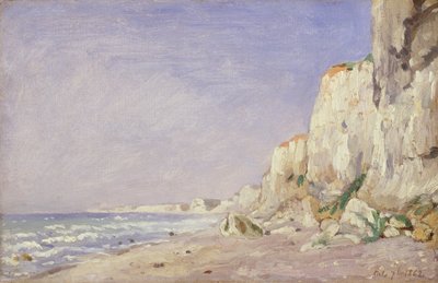 1862年迪耶普附近的悬崖 作者 阿道夫·费利克斯·卡尔斯（Adolphe Felix Cals）