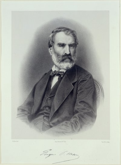 作家Eugène Pelletan 1813-1884的肖像。 作者 阿道夫·吉永